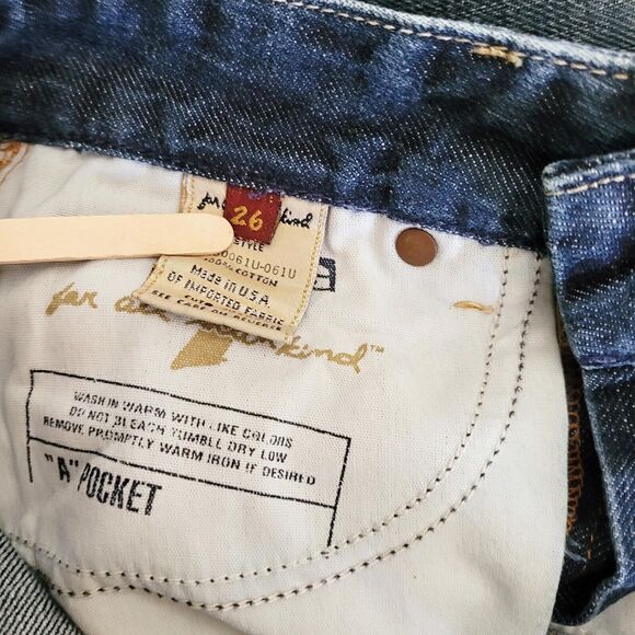 7 For all Mankind Womens Jeans Size 26 A Pocket Red Stitching Dark Wash Bootcut - Picture 10 of 12